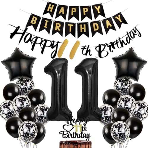 Conruich hei Luftballon 11. Geburtstag Dekoration Junge, Schwarz Geburtstagsdeko 11 Jahre Mädchen, Tortendeko Happy 11th Birthday Deko 11 Jahre Mädchen, Schwarz Deko 11. Geburtstag Junge Mädchen Conruich hei Luftballon 11. Geburtstag Dekoration Junge, Schwarz Geburtstagsdeko 11 Jahre Mädchen, Tortendeko Happy 11th Birthday Deko 11 Jahre Mädchen, Schwarz Deko 11. Geburtstag Junge Mädchen von Conruich