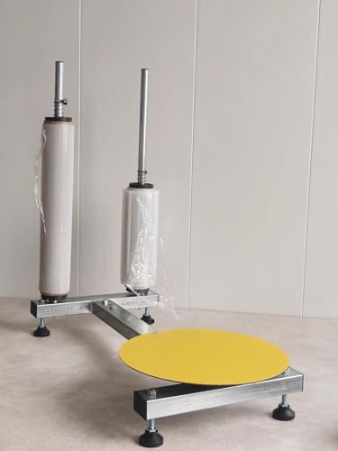 Manuelle Stretchfolien-Wickelbank mit Metall-Drehteller für 30,5–50,8 cm Filmrollen, manuelle Palettenverpackungsmaschine für kleine Unternehmen, Verpackung, Versand und Lagerung Manuelle Stretchfolien-Wickelbank mit Metall-Drehteller für 30,5–50,8 cm Filmrollen, manuelle Palettenverpackungsmaschine für kleine Unternehmen, Verpackung, Versand und Lagerung von Consfly