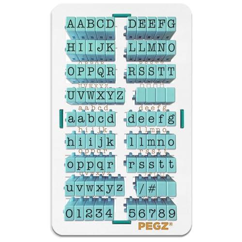 Pegz Clickable Alphabet-Stempel, amerikanische Schreibmaschine, Großbuchstaben, Kleinbuchstaben und Zahlen, mittlere Größe, 90 Stück, mit Organizer Pegz Clickable Alphabet-Stempel, amerikanische Schreibmaschine, Großbuchstaben, Kleinbuchstaben und Zahlen, mittlere Größe, 90 Stück, mit Organizer von Contact Crafts