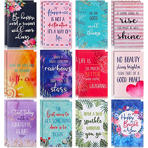 Containlol 24 Stück Inspirierende Notizblöcke Mini Motivierend Notizbücher Tasche Tagebuch Inspirierende Notizblöcke Inspirierendes Notizbuch für Freund Büro Geschenk, 12 Stile von Containlol