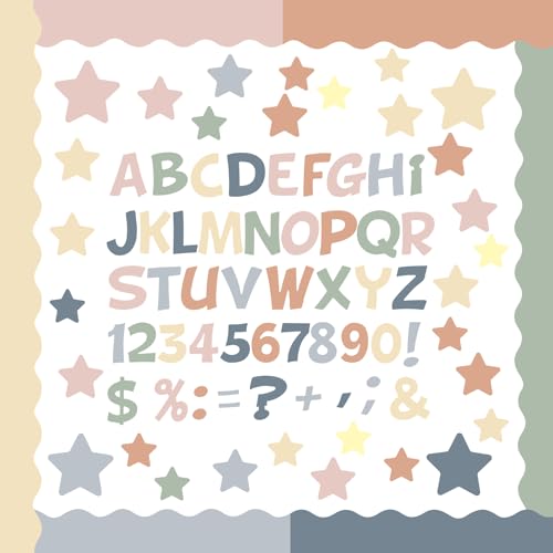 Containlol 188-teiliges Boho-Farb-Glitzer-Pinnwand-Bordüre, Buchstaben-Stern-Ausschnitt-Set beinhaltet 18 m Pinnwand, Alphabet, Buchstaben, Sterne, Zahlen, Satzzeichen für Klassenzimmer, Schule Containlol 188-teiliges Boho-Farb-Glitzer-Pinnwand-Bordüre, Buchstaben-Stern-Ausschnitt-Set beinhaltet 18 m Pinnwand, Alphabet, Buchstaben, Sterne, Zahlen, Satzzeichen für Klassenzimmer, Schule von Containlol