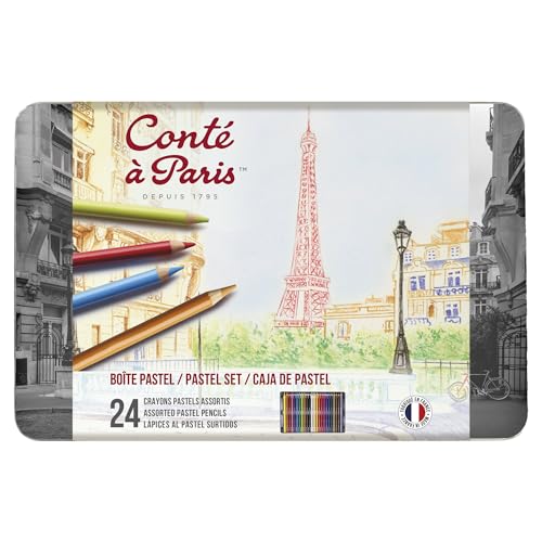 Conté à Paris 2182 Pastellstifte 24er Set – Hochpigmentierte Künstlerstifte, Pastellfarben für Skizzen & Zeichnungen, Detailarbeiten, Landschaftsmalerei, Porträts, Made in France Conté à Paris 2182 Pastellstifte 24er Set – Hochpigmentierte Künstlerstifte, Pastellfarben für Skizzen & Zeichnungen, Detailarbeiten, Landschaftsmalerei, Porträts, Made in France von Conté à Paris