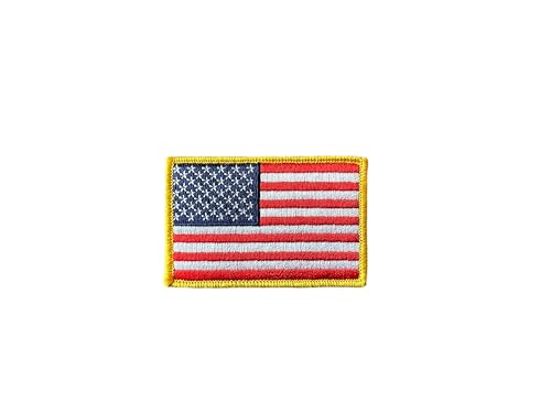 Continental Liberty Taktischer USA-Flaggenaufnäher, Militär-Goldrand, vorwärts und rückwärts, Klettverschluss, authentische Farben, mehrere Größen (2 x 3, 3 x 5) (2 x 3 vorwärts) von Continental Liberty