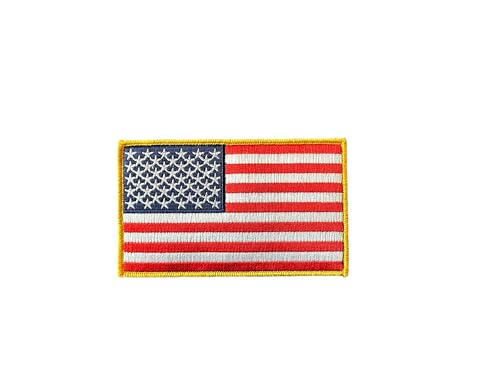 Continental Liberty Taktischer USA-Flaggenaufnäher, Militär-Goldrand, vorwärts und rückwärts, Klettverschluss, authentische Farben, mehrere Größen (2 x 3, 3 x 5) (3 x 5) von Continental Liberty