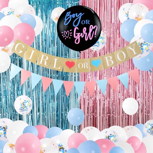 Gender Reveal Party Dekoration, Babyparty Deko Mädchen Oder Junge, Boy or Girl Ballon, Blau Rosa gold Luftballon für Baby Shower Decoration Gender Reveal Party Dekoration, Babyparty Deko Mädchen Oder Junge, Boy or Girl Ballon, Blau Rosa gold Luftballon für Baby Shower Decoration von CooTooLa