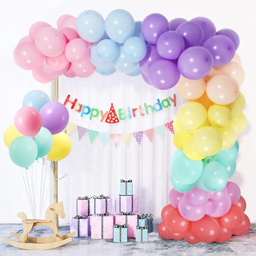 Luftballons Pastell,100 Stück Farben Latex Luftballons Luftballons Pastellfarben Luftballons für Geburtstag Hochzeit Baby Shower Pastell Party von CooTooLa