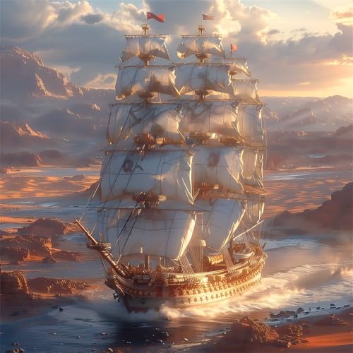 Cooiiye 5D Diamond Painting Segelboot Meer,DIY Landschaft Diamant Painting Bilder für Erwachsene Anfänger,Voll Round Stickerei Diamant Kunst Malerei Set für Home Wand Décor 50x50cm Cooiiye 5D Diamond Painting Segelboot Meer,DIY Landschaft Diamant Painting Bilder für Erwachsene Anfänger,Voll Round Stickerei Diamant Kunst Malerei Set für Home Wand Décor 50x50cm von Cooiiye