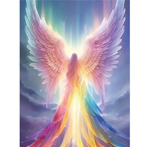 Diamond Painting Bunte Engel,Diamond Painting Kits für Erwachsene,5D Fantastische Flügel Diamant Painting Bilder DIY Stickerei Kreuzstich Kunst Malerei für Home Wand Dekor Geschenke Vierkant,40x70cm von Cooiiye