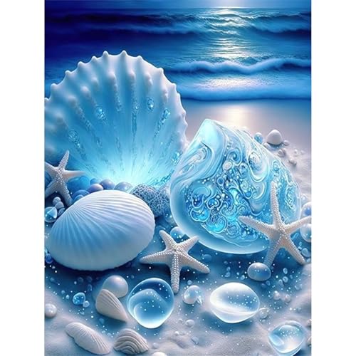 Diamond Painting Erwachsene Kits,Blaue Muscheln Seestern Diamond Painting Bilder DIY 5D Strandlandschaft Diamant Malerei Set,Kristall Stickerei Set für Wohnzimmer Büro Wand Dekoration Runder,40x70cm Diamond Painting Erwachsene Kits,Blaue Muscheln Seestern Diamond Painting Bilder DIY 5D Strandlandschaft Diamant Malerei Set,Kristall Stickerei Set für Wohnzimmer Büro Wand Dekoration Runder,40x70cm von Cooiiye