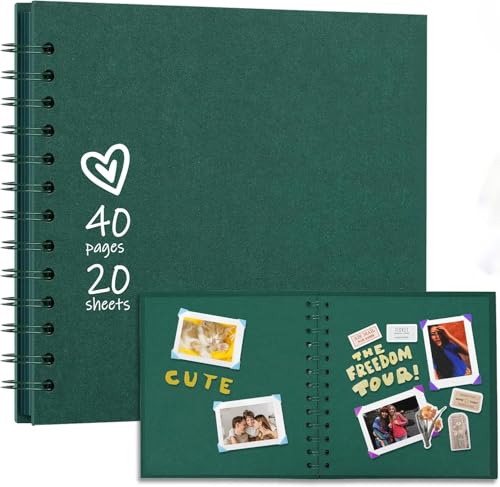 CookHomely Scrapbooking-Album, DIY, 40 Blätter mit festem Einband aus Kraftpapier, Fotoalbum für Hochzeit und Geburtstag der Familie, Scrapbooking-Album, Grün, 18 x 18 cm CookHomely Scrapbooking-Album, DIY, 40 Blätter mit festem Einband aus Kraftpapier, Fotoalbum für Hochzeit und Geburtstag der Familie, Scrapbooking-Album, Grün, 18 x 18 cm von CookHomely