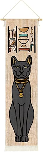CoolChange Hochwertiges Alt Ägyptisches Rollbild aus Stoff | Kakemono 130x33cm | Inkl. Haken | Motiv: Bastet CoolChange Hochwertiges Alt Ägyptisches Rollbild aus Stoff | Kakemono 130x33cm | Inkl. Haken | Motiv: Bastet von CoolChange