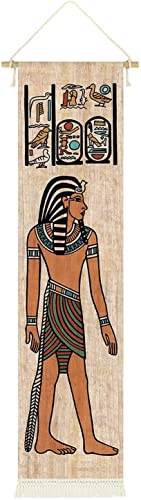 CoolChange Hochwertiges Alt Ägyptisches Rollbild aus Stoff | Kakemono 130x33cm | Inkl. Haken | Motiv: Ramses von CoolChange