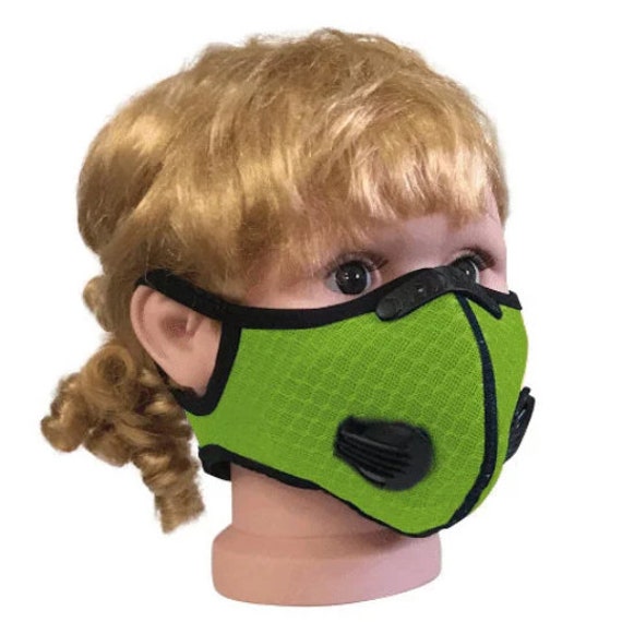 Kinder Sport Gesichtsmaske Mit Filter | Neon Grün von CoolFaceLife