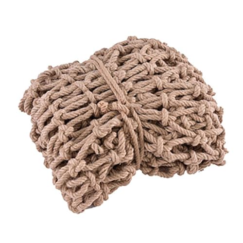 Coolpleasant Juteseil, Seilstärke 8 Mm, Maschenweite 8 cm, Kindernetze, Dekorative Jute-hanfnetze, Pflanzenstütznetz, Mehrzweck-seilnetz, Sicherheitsnetz Für Treppen Und Balkone(Size:2x2m) von Coolpleasant