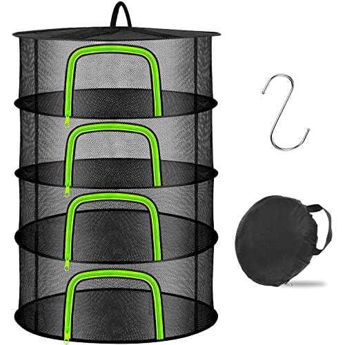 Coopache Trockennetz Kräuter Schwarz, 4-lagiges Kräutertrockner Hängend mit S-förmige Haken, Zipper Plant Drying Rack, Mesh Trockennetz für Pflanze, Fleisch, Blumen Coopache Trockennetz Kräuter Schwarz, 4-lagiges Kräutertrockner Hängend mit S-förmige Haken, Zipper Plant Drying Rack, Mesh Trockennetz für Pflanze, Fleisch, Blumen von Coopache
