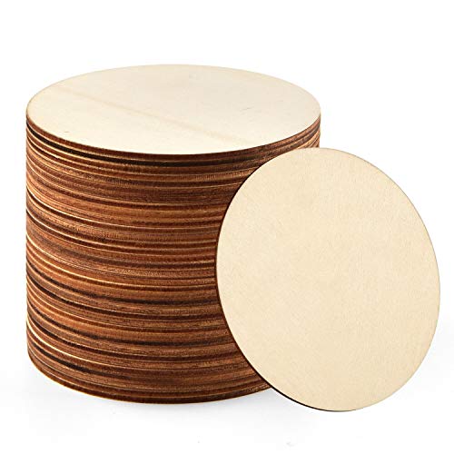 Coopay 15,2 cm Holzkreise, unlackierte runde Holzscheiben natürliche Holzausschnitte für Türhänger, Malerei, Hochzeit, Heimdekoration, DIY Holz Bastelbedarf, 40 Stück von Coopay