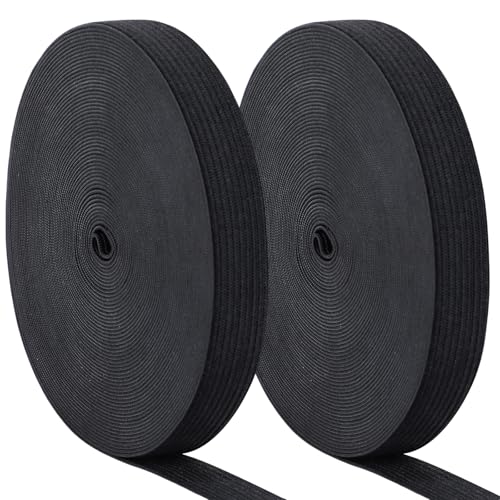 Coopay 22 Yards Elastisches Band zum Nähen, elastisches Band Strickspule, hohe Elastizität, 1,9 cm in der Breite, 2 Rollen zum Nähen von Bund, Kleidung, Hosen, Kleid, Gürtel, Kunst oder Handwerk, DIY von Coopay