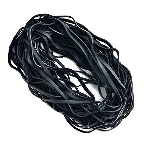 Coopay 60 Stück große Gummibänder Mülleimer Band Set elastische Bänder für Bürobedarf, Mülleimer, Aktenordner, Katzentoilette, Größe 20,3 cm (schwarz) von Coopay