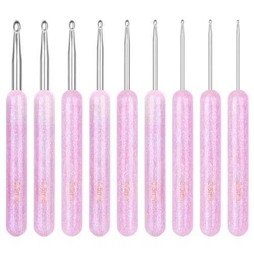Coopay 9 Stück Häkelnadel Set für Kinder, 2,0mm-6,0mm Häkelnadel zum Häkeln, Häkelnadeln mit TPR Griff für Anfänger, Kleine Aluminium Häkelnadeln für Handarbeiten, Rosa Coopay 9 Stück Häkelnadel Set für Kinder, 2,0mm-6,0mm Häkelnadel zum Häkeln, Häkelnadeln mit TPR Griff für Anfänger, Kleine Aluminium Häkelnadeln für Handarbeiten, Rosa von Coopay