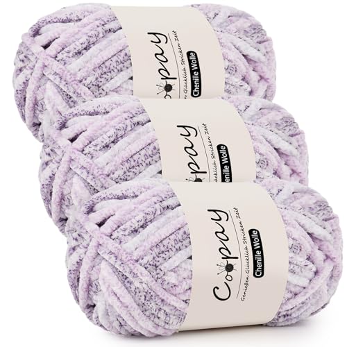 Coopay Chenille Wolle zum Häkeln, 3x100g Samtig Chenillegarn, Dicke Flauschige Weich Chenille Garn, Chenille Wolle, Weicher Plüschwolle Häkelgarn für Decken, Schals - Brillante Rose Coopay Chenille Wolle zum Häkeln, 3x100g Samtig Chenillegarn, Dicke Flauschige Weich Chenille Garn, Chenille Wolle, Weicher Plüschwolle Häkelgarn für Decken, Schals - Brillante Rose von Coopay