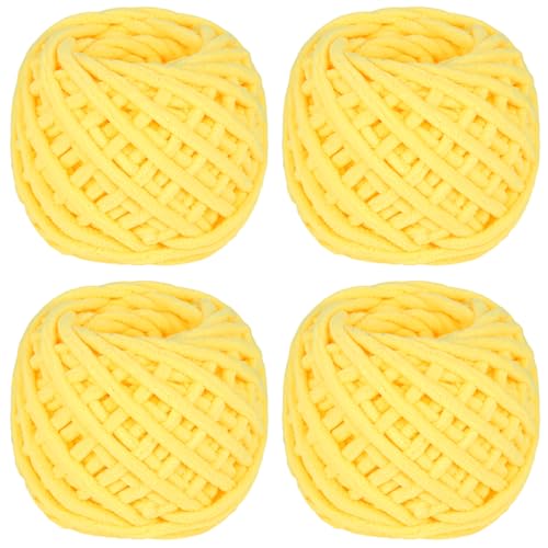 Coopay Chunky Wolle zum Häkeln, 4 x 90g Dicke Wolle zum Stricken Dickes Garn, Plüschgarn Wolle zum Stricken, Weich Wolle Dickes Garn Flauschig für Decken, Schals, Puppen, Samtig Plüschwolle - Gelb Coopay Chunky Wolle zum Häkeln, 4 x 90g Dicke Wolle zum Stricken Dickes Garn, Plüschgarn Wolle zum Stricken, Weich Wolle Dickes Garn Flauschig für Decken, Schals, Puppen, Samtig Plüschwolle - Gelb von Coopay
