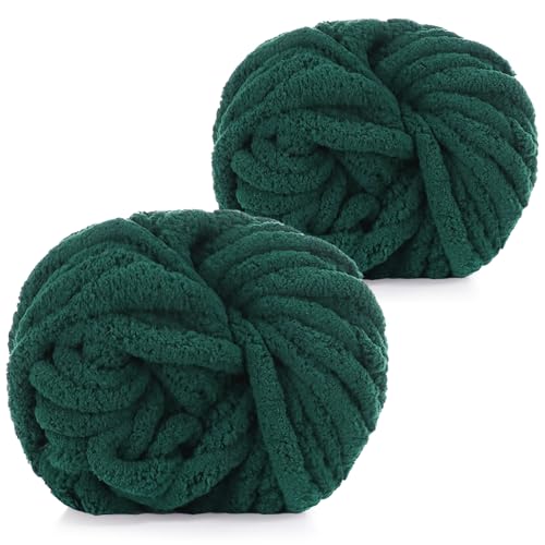Coopay Dicke Wolle zum Häkeln, 2x240g Weiches Armstricken Wolle zum Handstricken, Soft Chunky Wolle zum Stricken, Sperrige Armstricken Wolle, xxl Wolle für Decken, Kissen, Haustier Nest - Dunkelgrün Coopay Dicke Wolle zum Häkeln, 2x240g Weiches Armstricken Wolle zum Handstricken, Soft Chunky Wolle zum Stricken, Sperrige Armstricken Wolle, xxl Wolle für Decken, Kissen, Haustier Nest - Dunkelgrün von Coopay