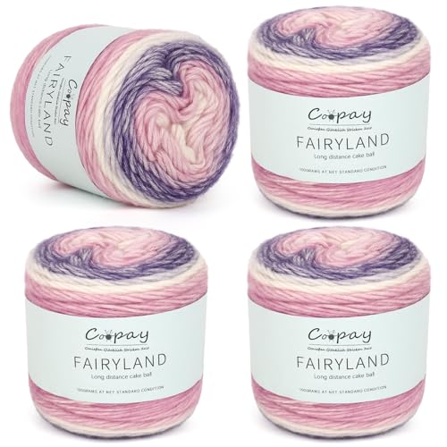 Coopay Farbverlaufsgarn, 4x100g Farbverlaufs Wolle zum Häkeln, Mehrfarbiges Gradient Häkelgarn, Schön Farbverlaufswolle Super Weich Häkelgarn, Wolle zum Stricken Elegante Pullover Hüte, Schal - Lila Coopay Farbverlaufsgarn, 4x100g Farbverlaufs Wolle zum Häkeln, Mehrfarbiges Gradient Häkelgarn, Schön Farbverlaufswolle Super Weich Häkelgarn, Wolle zum Stricken Elegante Pullover Hüte, Schal - Lila von Coopay