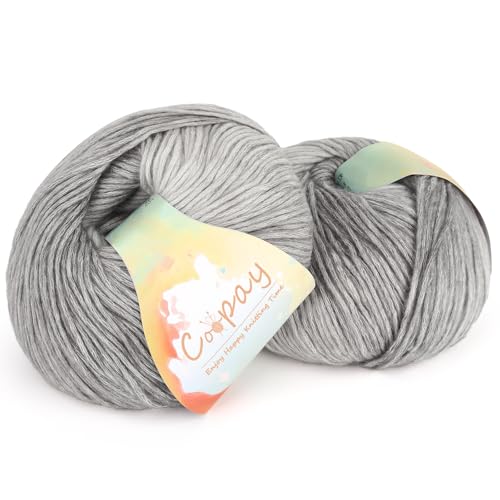 Coopay Garn zum Häkeln Stricken, Farbverlaufskuchengarne, 2 × 100 g – 220 Yds – 50% Baumwolle 50% Acryl, Ombré-Garne, Häkelgarn für Decken, Schals, Schals (108 Nebelwellen) von Coopay