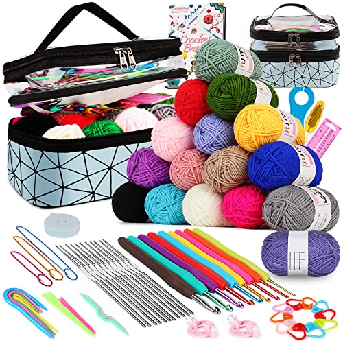Coopay Häkelset für Anfänger, 71 Stück Häkelnadel Set mit Tasche und Wolle, Prämie Häkel Set mit Strickzubehör und Garn, 0,6-6,0 mm Häkelnadeln Set, Komplette Anfänger Häkelnadelsets Geschenke, Blau Coopay Häkelset für Anfänger, 71 Stück Häkelnadel Set mit Tasche und Wolle, Prämie Häkel Set mit Strickzubehör und Garn, 0,6-6,0 mm Häkelnadeln Set, Komplette Anfänger Häkelnadelsets Geschenke, Blau von Coopay