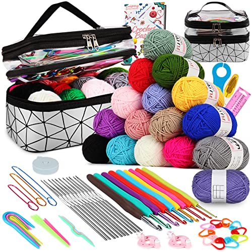 Coopay Häkelset für Anfänger, 71 Stück Häkelnadel Set mit Tasche und Wolle, Prämie Häkel Set mit Strickzubehör und Garn, 0,6-6,0 mm Häkelnadeln Set, Komplette Häkeln für Anfänger Geschenke, Silber Coopay Häkelset für Anfänger, 71 Stück Häkelnadel Set mit Tasche und Wolle, Prämie Häkel Set mit Strickzubehör und Garn, 0,6-6,0 mm Häkelnadeln Set, Komplette Häkeln für Anfänger Geschenke, Silber von Coopay