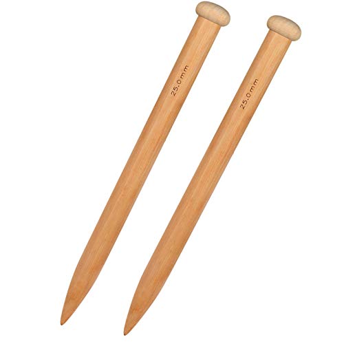 Coopay Hölz Stricknadeln 25mm, 1 Paar Jumbo Stricknadeln für Dickes Garn, Decke, Teppich, Schal und Großes Strickprojekt, Klobige Nadeln Groß Stricknadelset 35cm Coopay Hölz Stricknadeln 25mm, 1 Paar Jumbo Stricknadeln für Dickes Garn, Decke, Teppich, Schal und Großes Strickprojekt, Klobige Nadeln Groß Stricknadelset 35cm von Coopay