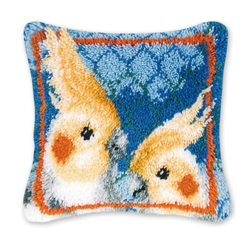Coopay Latch Hook Kissen Kit, Tier Knüpfkissen Set für Anfänger Erwachsene oder Kinder zum Selber Knüpfen, DIY Knüpfteppich Knüpfpackung, Papagei, Knüpfhaken Set 43 x 43 cm Coopay Latch Hook Kissen Kit, Tier Knüpfkissen Set für Anfänger Erwachsene oder Kinder zum Selber Knüpfen, DIY Knüpfteppich Knüpfpackung, Papagei, Knüpfhaken Set 43 x 43 cm von Coopay