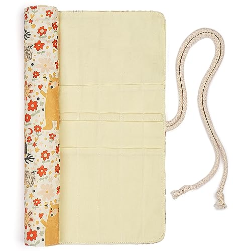Coopay Stricknadeln Rolle Tasche, Stricknadel Wickel mit 20 Slots für Gerade Stricknadeln & Tunesische Häkelnadel Aufbewahrung, Stricknadeln Leinwand Taschen & Leer Organizer, Gelbwaldtier Coopay Stricknadeln Rolle Tasche, Stricknadel Wickel mit 20 Slots für Gerade Stricknadeln & Tunesische Häkelnadel Aufbewahrung, Stricknadeln Leinwand Taschen & Leer Organizer, Gelbwaldtier von Coopay