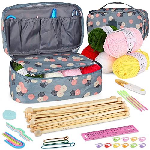 Coopay Strickset, 71-teiliges Stricknadel-Set, Strickset für Anfänger und Erwachsene, 2-10 mm, gerade, einspitzige Holzstricknadeln mit Garn, Holzstrickset mit Strickzubehör Coopay Strickset, 71-teiliges Stricknadel-Set, Strickset für Anfänger und Erwachsene, 2-10 mm, gerade, einspitzige Holzstricknadeln mit Garn, Holzstrickset mit Strickzubehör von Coopay