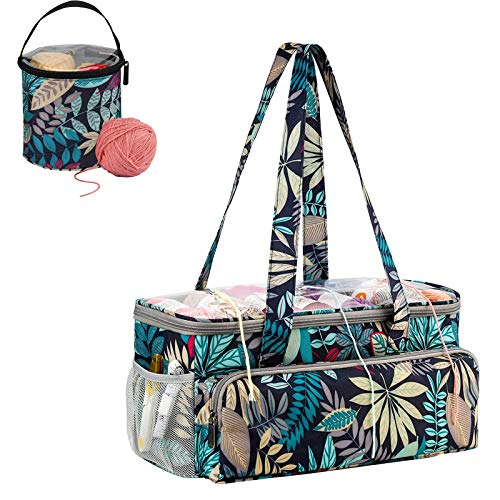 Coopay Tasche aus Wollknäuel, Tasche für die Aufbewahrung von Wolle, Aufbewahrungstasche für Reisen, für Häkelnadeln, Stricknadeln, Plüschtiere und unfertiges Projekt – Blauer Wald Coopay Tasche aus Wollknäuel, Tasche für die Aufbewahrung von Wolle, Aufbewahrungstasche für Reisen, für Häkelnadeln, Stricknadeln, Plüschtiere und unfertiges Projekt – Blauer Wald von Coopay
