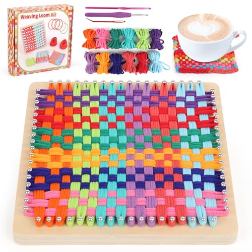 Coopay Weaving Loom Kit, Wooden Topflappen Loom Kit with 192 Weaving Loops, Step-by-Step Instruction, Art and Crafts for Kids and Adults, Ideal Gift Coopay Weaving Loom Kit, Wooden Topflappen Loom Kit with 192 Weaving Loops, Step-by-Step Instruction, Art and Crafts for Kids and Adults, Ideal Gift von Coopay