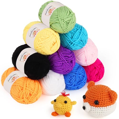 Coopay Häkelgarn 250g(10 x 25g), Bunt Wolle zum Häkeln für Anfänger, 4 Faiding Acryl Häkeln Wolle zum Stricken, Häkel- und Strickgarn Baumwolle für Kinder, Baumwolle zum Häkeln für Puppen Coopay Häkelgarn 250g(10 x 25g), Bunt Wolle zum Häkeln für Anfänger, 4 Faiding Acryl Häkeln Wolle zum Stricken, Häkel- und Strickgarn Baumwolle für Kinder, Baumwolle zum Häkeln für Puppen von Coopay