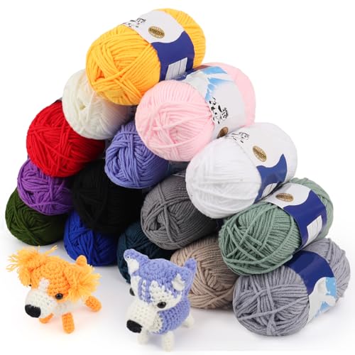 Coopay Wolle zum Häkeln, 15 x 50g Bunt Häkelgarn, 5 Faiding Weich Wolle zum Stricken, Handstrickgarn für Anfänger und Kinder, Baumwolle Babywolle für Häkel- und Strickprojekt, Baumwolle Crochet Yarn Coopay Wolle zum Häkeln, 15 x 50g Bunt Häkelgarn, 5 Faiding Weich Wolle zum Stricken, Handstrickgarn für Anfänger und Kinder, Baumwolle Babywolle für Häkel- und Strickprojekt, Baumwolle Crochet Yarn von Coopay