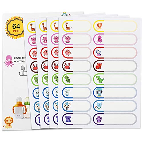 64 Stück Namensaufkleber für Kinder Schule Lieferungen Wasserdichte, Spülmaschinenfest, Selbstlaminierend Personalisierte Babyflasche Aufkleber für Kindertagesstätte Vorschule Kleinkind Etiketten 64 Stück Namensaufkleber für Kinder Schule Lieferungen Wasserdichte, Spülmaschinenfest, Selbstlaminierend Personalisierte Babyflasche Aufkleber für Kindertagesstätte Vorschule Kleinkind Etiketten von Coowayze