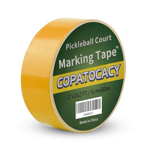 79,9 m langes Outdoor-Pickleball-Mantel-Klebeband, 6 cm dick, langlebig und vielseitig (gelb) von Copatocacy