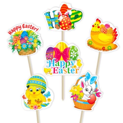 24 Stück Happy Easter Cake Topper Ostern Cupcake Topper Glitzer Ostern Kuchen Topper Ei Küken Bunny Kuchen Topper Kaninchen Kuchen Topper für Hasen Ostern Thema Frühling Geburtstag Babyparty Party 24 Stück Happy Easter Cake Topper Ostern Cupcake Topper Glitzer Ostern Kuchen Topper Ei Küken Bunny Kuchen Topper Kaninchen Kuchen Topper für Hasen Ostern Thema Frühling Geburtstag Babyparty Party von Copbopwn