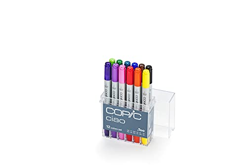COPIC Ciao Marker Basis Set mit 12 Farben, Allround Layoutmarker, im praktischen Acryl-Display zur Aufbewahrung und einfachen Entnahme COPIC Ciao Marker Basis Set mit 12 Farben, Allround Layoutmarker, im praktischen Acryl-Display zur Aufbewahrung und einfachen Entnahme von Copic