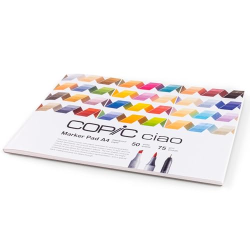 COPIC Ciao Marker Pad, 50 Blatt Markerpapier DIN A4, 75g/m² Zeichenpapier für Copic Marker, ultraweiß, säurefrei, chlorfrei COPIC Ciao Marker Pad, 50 Blatt Markerpapier DIN A4, 75g/m² Zeichenpapier für Copic Marker, ultraweiß, säurefrei, chlorfrei von Copic