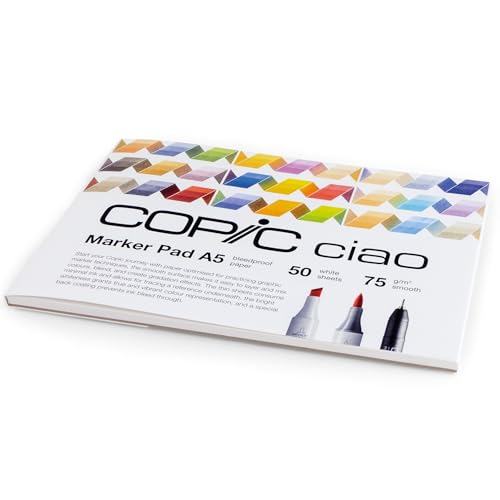 COPIC Ciao Marker Pad, 50 Blatt Markerpapier DIN A5, 75g/m² Zeichenpapier für Copic Marker, ultraweiß, säurefrei, chlorfrei COPIC Ciao Marker Pad, 50 Blatt Markerpapier DIN A5, 75g/m² Zeichenpapier für Copic Marker, ultraweiß, säurefrei, chlorfrei von Copic