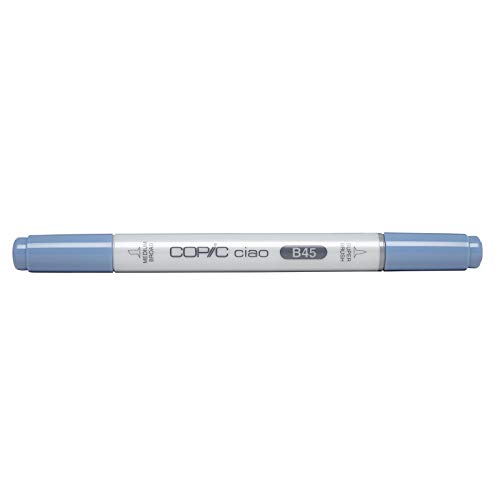 COPIC Ciao Marker Typ B - 45, Smoky Blue, vielseitiger Layoutmarker, mit einer mittelbreiten und einer Brush-Spitze COPIC Ciao Marker Typ B - 45, Smoky Blue, vielseitiger Layoutmarker, mit einer mittelbreiten und einer Brush-Spitze von Copic