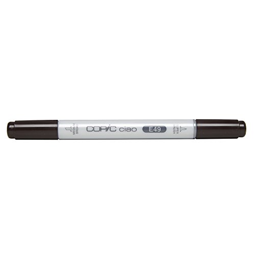 COPIC Ciao Marker Typ E - 49, Dark Bark, vielseitiger Layoutmarker, mit einer mittelbreiten und einer Brush-Spitze von Copic