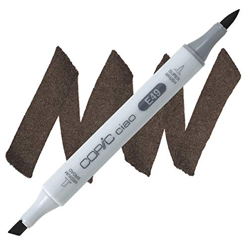 COPIC Ciao Marker Typ E - 49, Dark Bark, vielseitiger Layoutmarker, mit einer mittelbreiten und einer Brush-Spitze COPIC Ciao Marker Typ E - 49, Dark Bark, vielseitiger Layoutmarker, mit einer mittelbreiten und einer Brush-Spitze von Copic