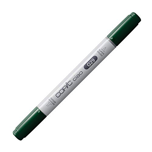 COPIC Ciao Marker Typ G - 29, Pine Tree Green, vielseitiger Layoutmarker, mit einer mittelbreiten und einer Brush-Spitze von Copic