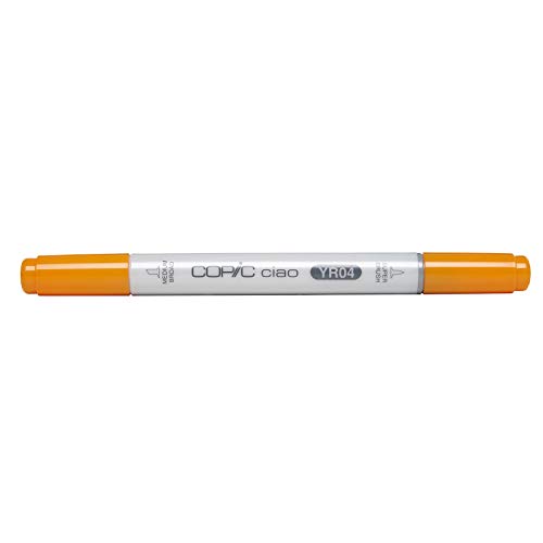 COPIC Ciao Marker Typ YR - 04, Chrome Orange, vielseitiger Layoutmarker, mit einer mittelbreiten und einer Brush-Spitze von Copic