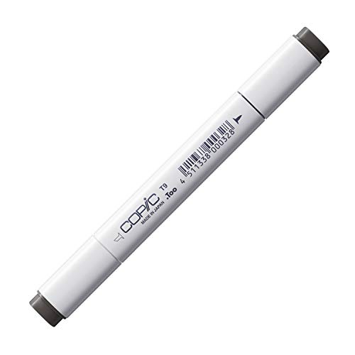 COPIC Classic Marker Typ T - 9, toner gray No. 9, professioneller Layoutmarker, mit einer breiten und einer feinen Spitze von Copic